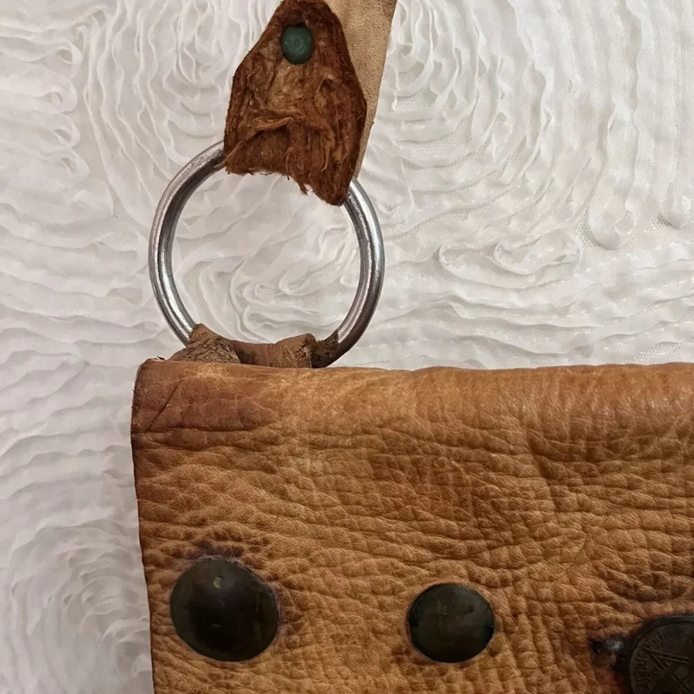 Antique Moroccan Berber Leather Bag Handmade Folk Tribal Occult Pouch OOAK